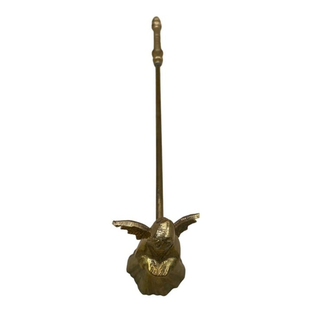 Brass Angel Candle Snuffer Flame Extinguisher Long Handled Wings 10"